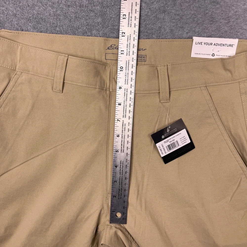 Eddie Bauer Chino Pants Mens 35x30 Khaki Horizon Guide Chino Flexion StormRepel